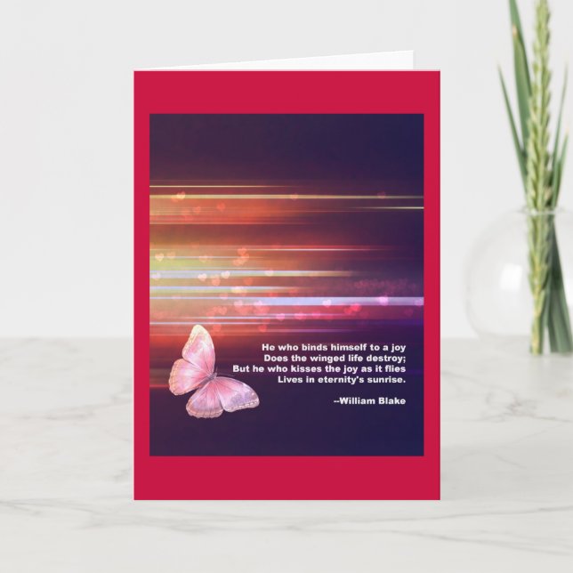 Romantic Blake Quote Holiday Card (Front)