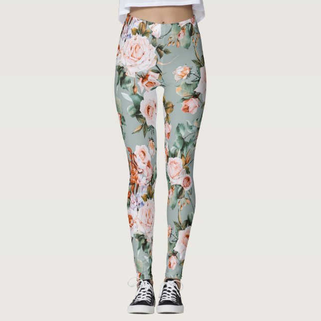 Romantic Blossom Haven Leggings (Front)
