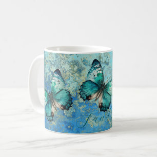 Romantic blue and green Butterfly Coffee Mug