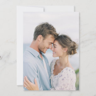 Romantic Blue Floral Photo Invitation