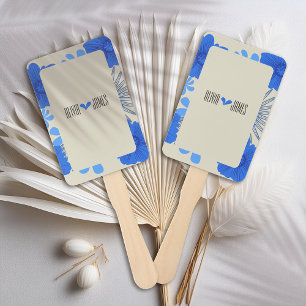 Romantic Blue Floral Wedding Hand Fan