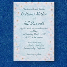 Romantic Blue Floral Wedding Invitation