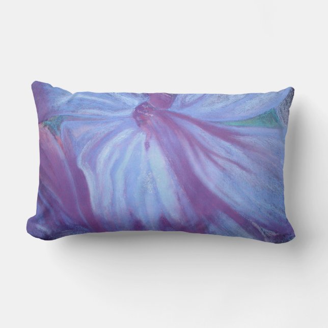 Romantic blue florals throw pillow (Front)