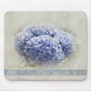 Romantic Blue Hydrangeas Mouse Pad