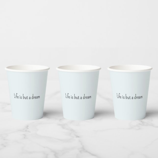 Romantic Blue Life is but a dream Paper Cups (Multi)