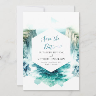 Romantic Blue Nautical Wedding Save The Date