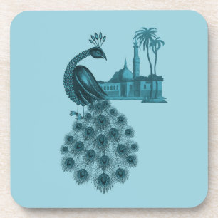 Romantic Blue Peacock Coaster