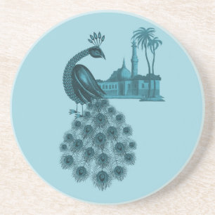 Romantic Blue Peacock Coaster