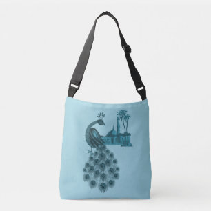 Romantic Blue Peacock Crossbody Bag