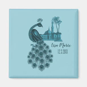 Romantic Blue Peacock Magnet