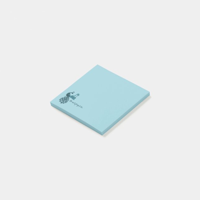 Romantic Blue Peacock Post-it Notes (Angled)