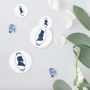 Romantic Blue Regency Gay Botanical Silhouette  Confetti