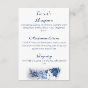 Romantic Blue Regency Gay Botanical Silhouette Enclosure Card