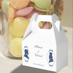 Romantic Blue Regency Gay Botanical Silhouette Favour Box