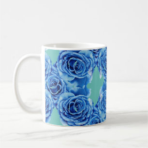 Romantic blue rose coffee mug