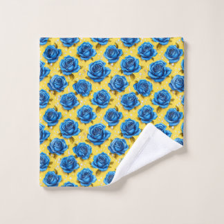 Romantic Blue Roses Modern Flower 🌹 Wash Cloth
