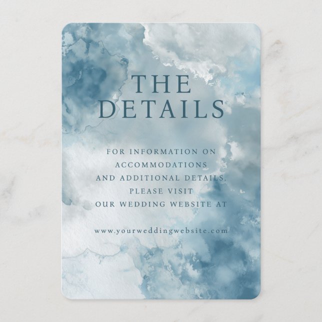 Romantic Blue Watercolor Enclosure Card (Front)