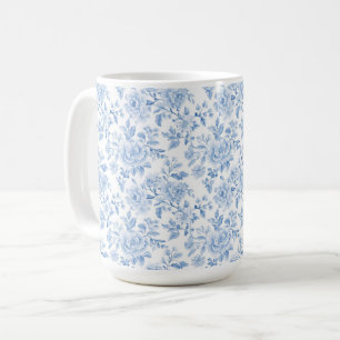Romantic Blue White Flowers Coffee Mug