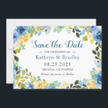 Romantic Blue Yellow Rose Garden Save The Date<br><div class="desc">Romantic Blue Yellow Rose Garden Save The Date Card</div>