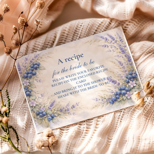 Romantic Blueberry Floral Wreath Bridal Shower Enclosure Card