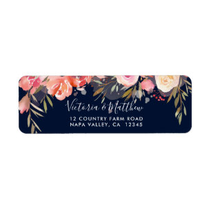 Romantic Blush Bloom Floral Return Address Label
