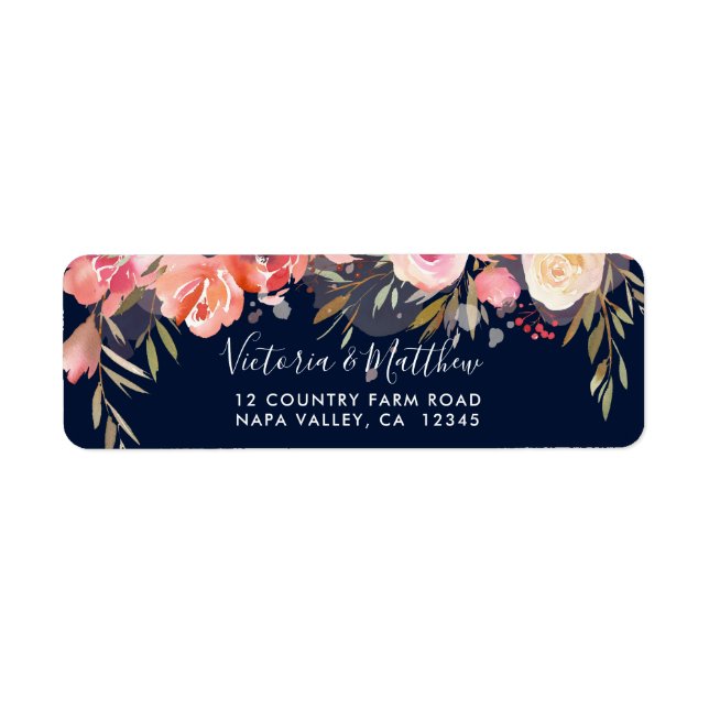 Romantic Blush Bloom Floral Return Address Label (Front)
