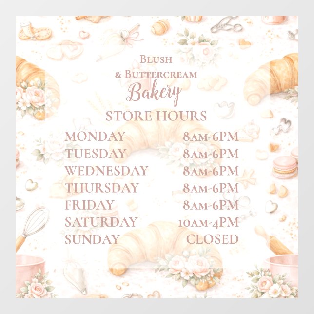 Romantic Blush Croissant Bakery Business (Sheet)