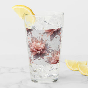 Romantic Blush Flowers Glass Cup – Floral Drinkwar