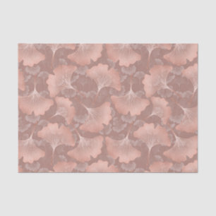 Romantic Blush Ginkgo Leaves Gold Botanical Tissue Paper
