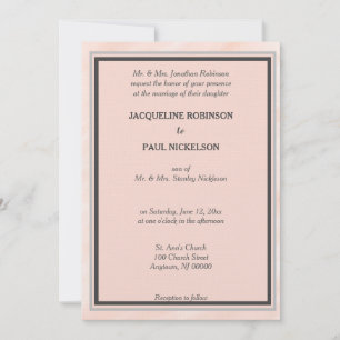 Romantic Blush Grey Watercolor Invitation