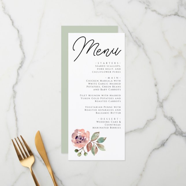 Romantic Blush Mauve Horizontal Save the Date Card (Front/Back In Situ)