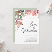 Romantic Blush Mauve Watercolour Floral Wedding In