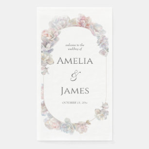 Romantic Blush Peony Floral Wedding Napkin