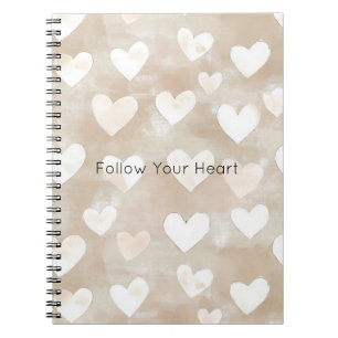 Romantic Blush Pink Cream Cream Hearts Notebook