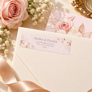 Romantic Blush Pink Floral Address Label Return Address Label