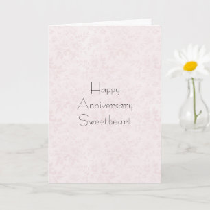 Romantic Blush Pink Floral Anniversary Card
