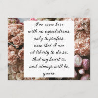 Romantic Blush Pink Floral Jane Austen Love Quote
