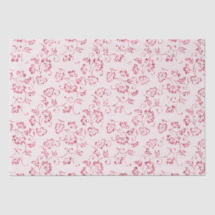 Romantic Blush Pink Glitter Floral Wedding Tissue Paper