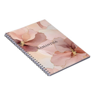Romantic Blush Pink Gold Floral Notebook