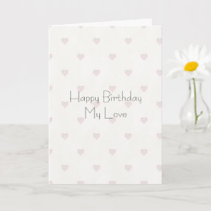 Romantic Blush Pink Hearts Birthday Card