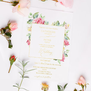 Romantic Blush Pink/Ivory Watercolor Roses Wedding