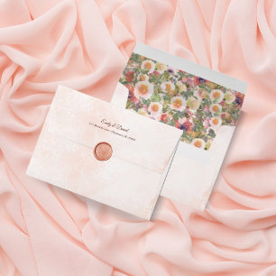 Romantic Blush Pink Watercolor Wedding Envelope