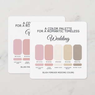 Romantic Blush Pink Wedding Colour Palette Card