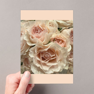 Romantic Blush Rose Bouquet Clear Acrylic Wedding Invitations
