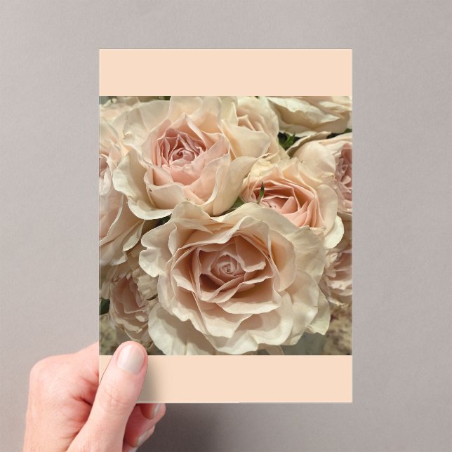 Romantic Blush Rose Bouquet Clear Acrylic Wedding  Invitations (Insitu (Handheld))