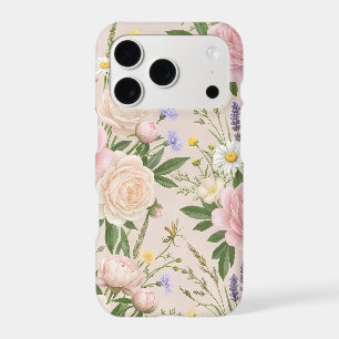 Romantic Blush Rose Garden Floral Pattern