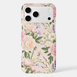 Romantic Blush Rose Garden Floral Pattern