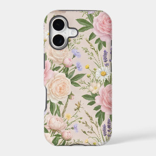 Romantic Blush Rose Garden Floral Pattern