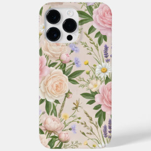 Romantic Blush Rose Garden Floral Pattern Case-Mate iPhone 14 Pro Max Case