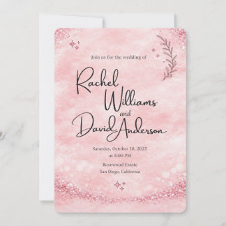 Romantic Blush Watercolor Wedding Invitation